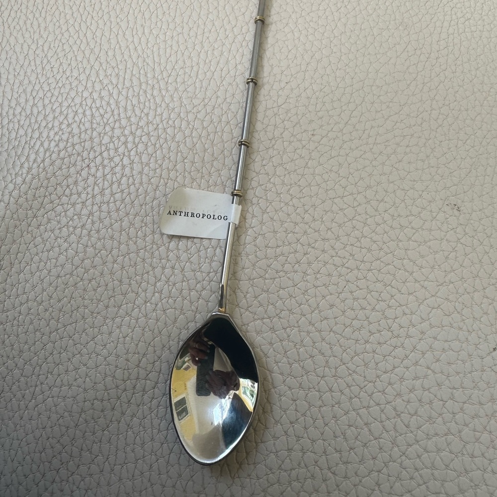 Anthropologie Spring Bunny Rabbit Cocktail Spoon Stirrer Silver & Gold Easter - Picture 6 of 9